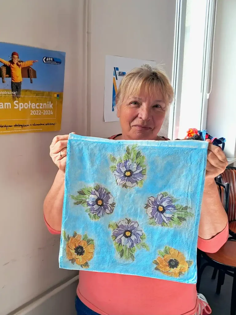 torba niebieska w kwiaty